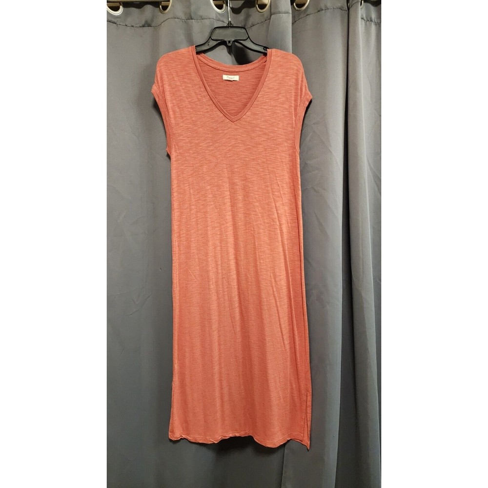 Madewell Horizon Midi Dress Womens Large Afterglow Red Orange Summer